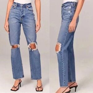 Abercrombie & Fitch | Women’s medium blue Curve Love The Dad High Rise Jeans, 27